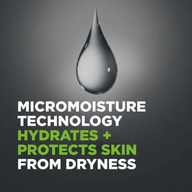 Dove Men+Care lather texture close-up showing creamy foam for gentle exfoliation and hydration