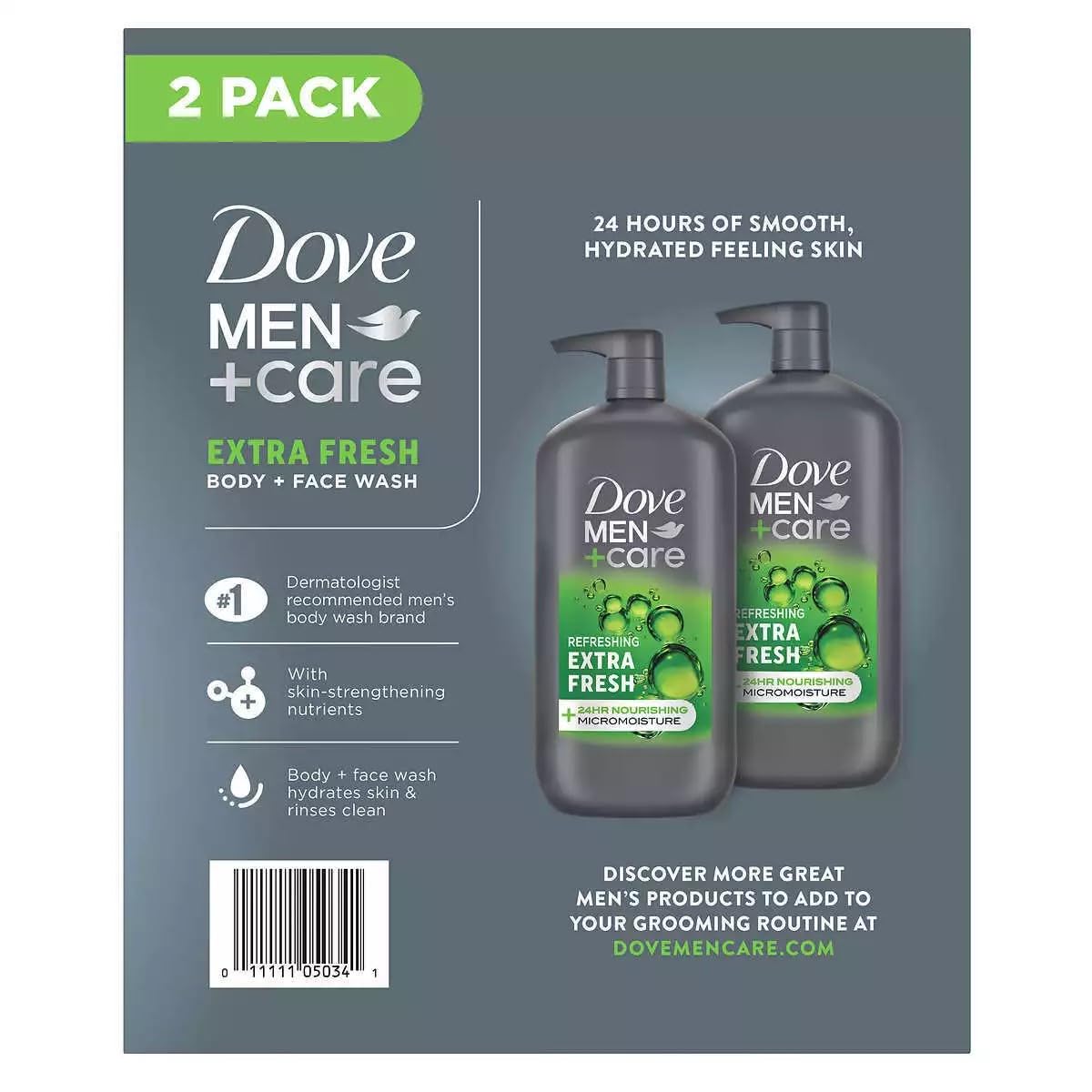 Dove Men+Care pump dispenser close-up highlighting easy one-hand use and controlled dispensing