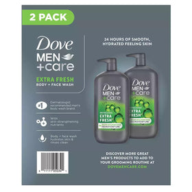 Dove Men+Care pump dispenser close-up highlighting easy one-hand use and controlled dispensing