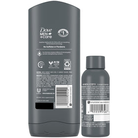 Dove Men+Care travel bottle compact size for carry-on convenience