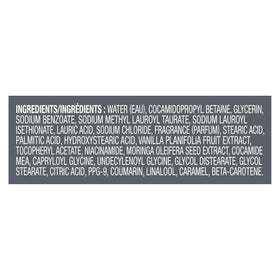Dove Men+Care label highlighting 100% recycled plastic packaging and eco benefit
