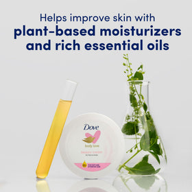 Dove jars on nightstand by mirror for bedside skincare routine