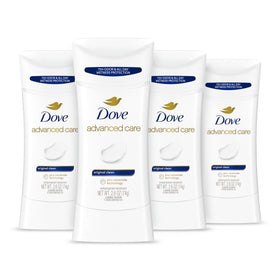 Dove Original Clean front packaging showing four sticks and brand benefit