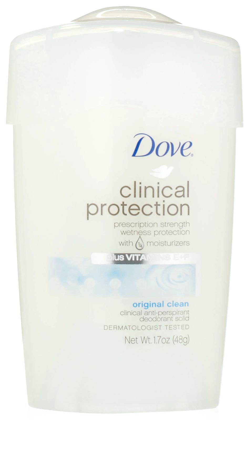 Dove Original Clean stick front packaging showing long-lasting protection benefit
