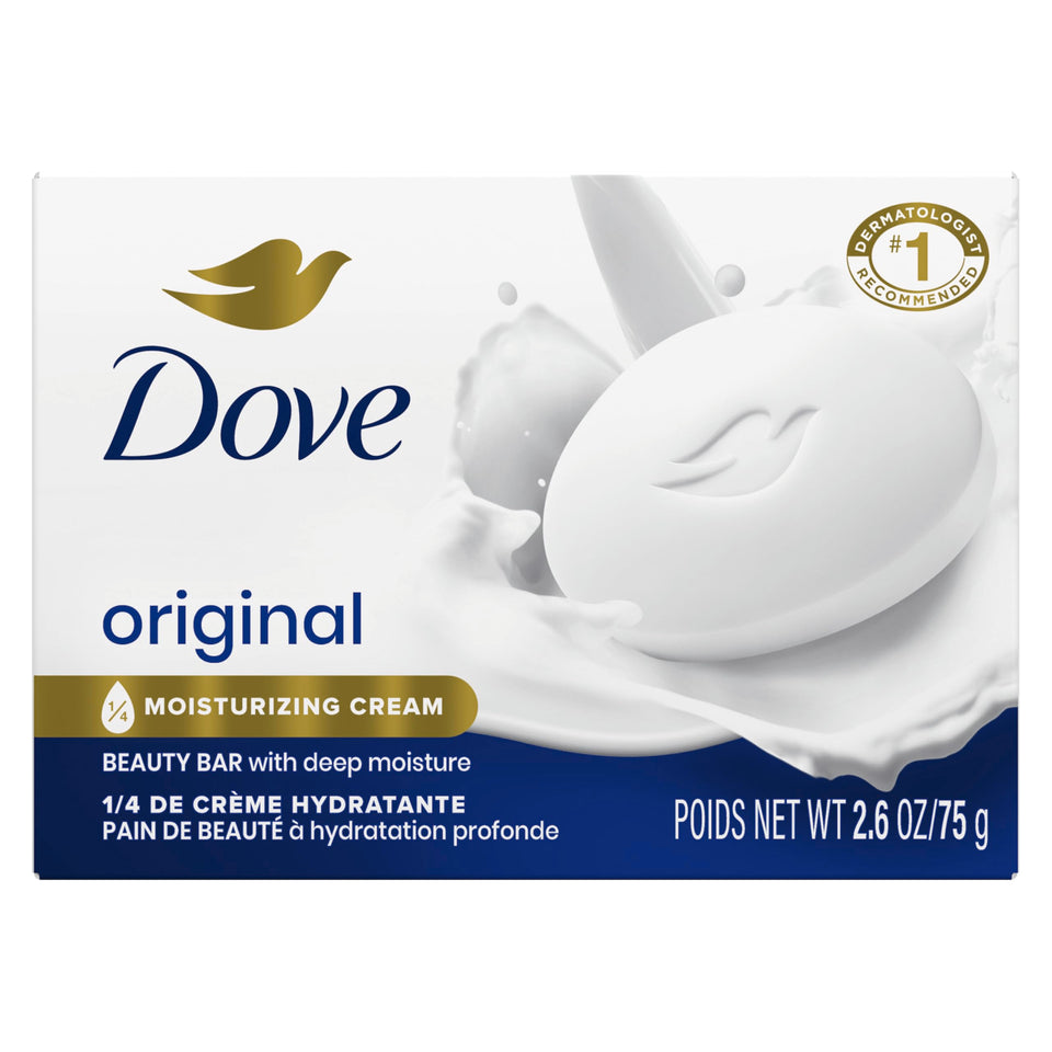 Dove original front packaging showing gentle cleansing benefits