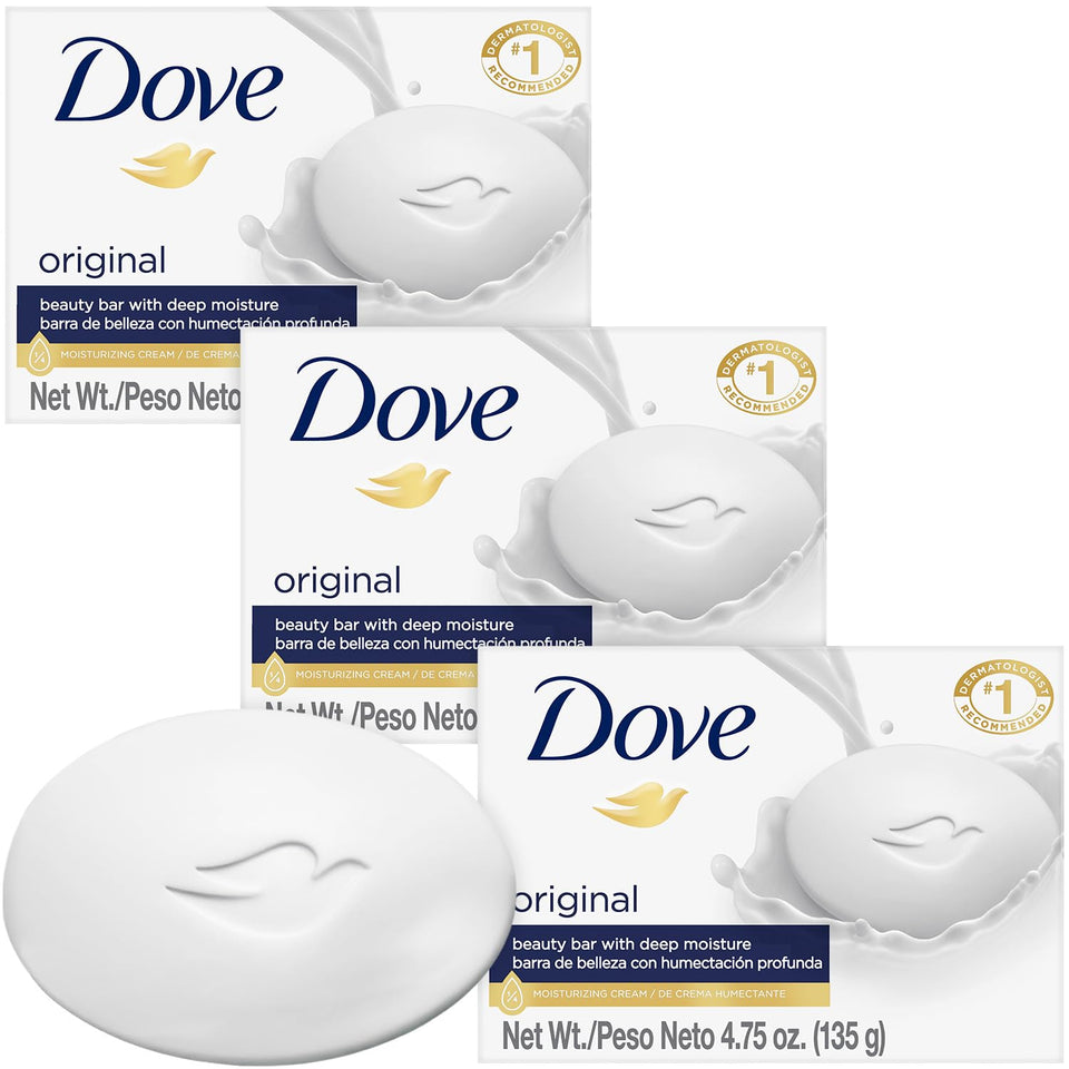 Dove front packaging showing brand and moisturizing benefit