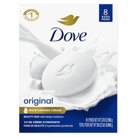 Dove original front packaging showing brand and moisturizing benefit