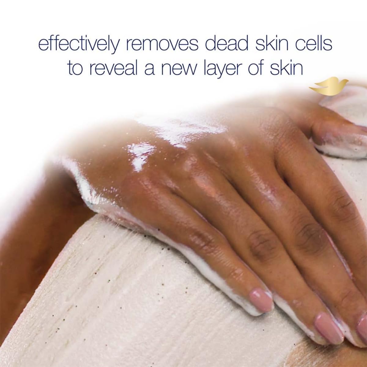 Dove label close-up emphasizing moisturizing cream content and features