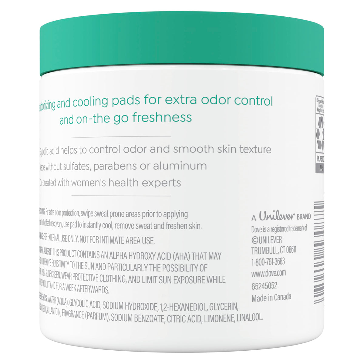 Dove close-up quilted pad texture highlighting gentle exfoliation benefit
