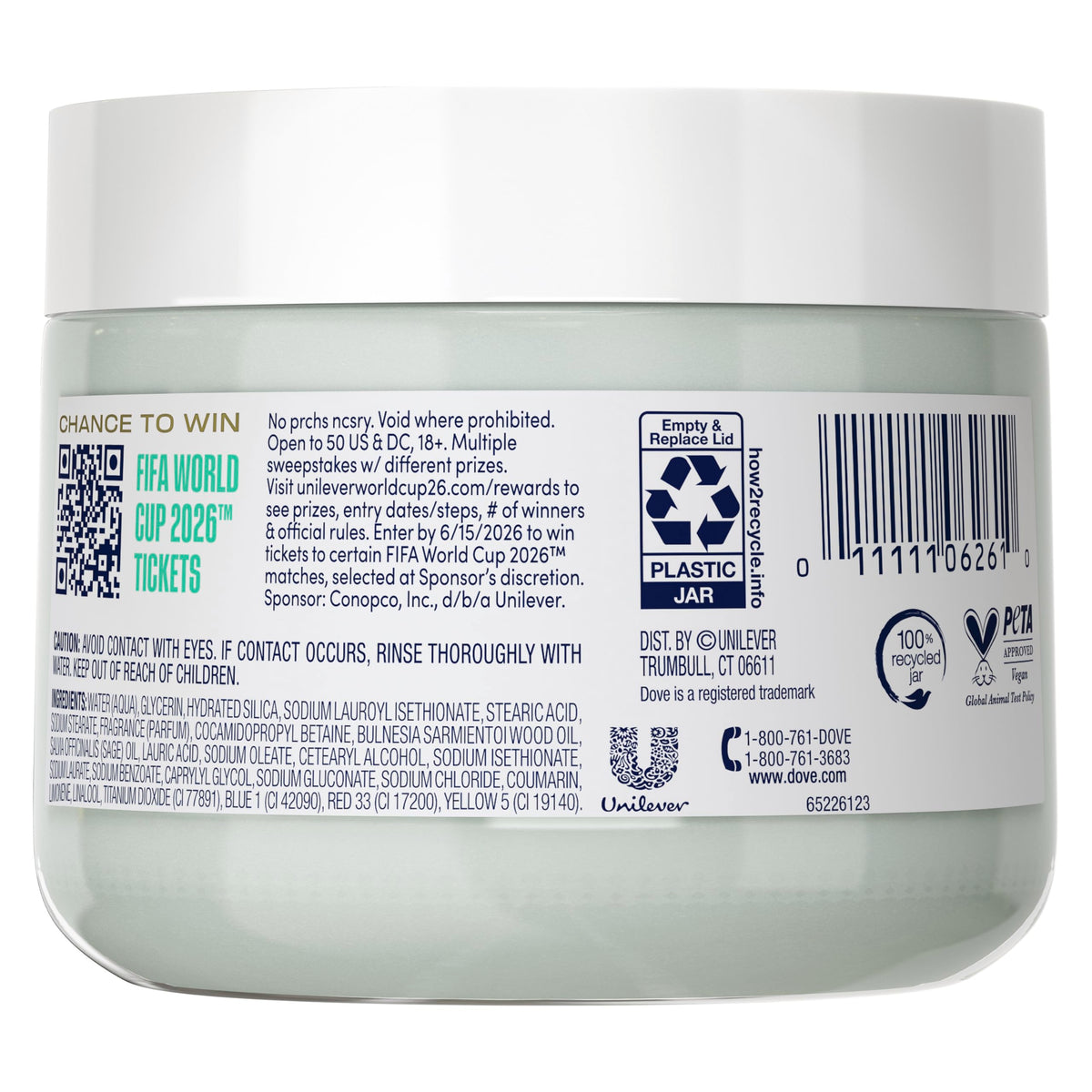 Dove texture closeup of whipped Palo Santo and Sage scrub for creamy exfoliation