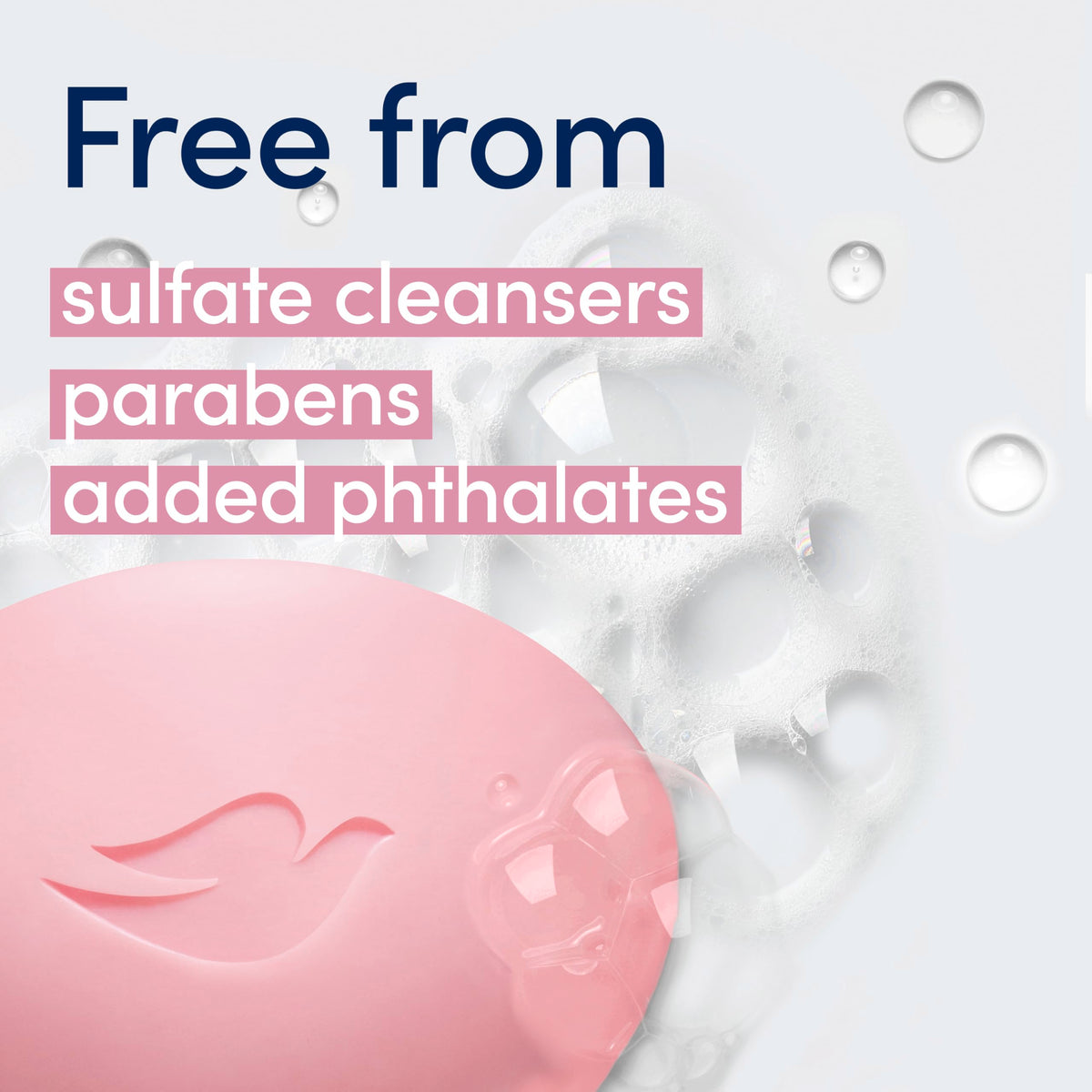 Dove Pink Rosa ingredients label detail highlighting moisturizing cream claim
