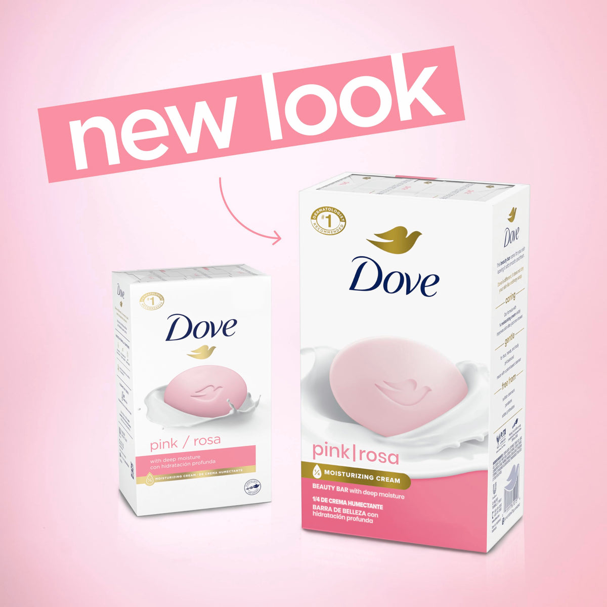 Dove Pink Rosa single bar angled to show smooth texture and moisturization
