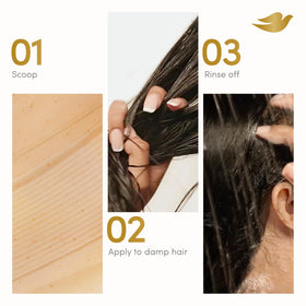 Dove-treated hair after rinse showing glossy shine and smoothness benefit