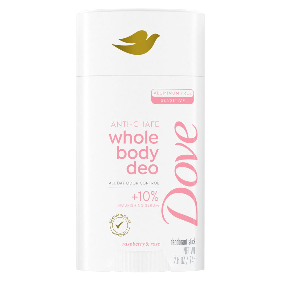 Dove raspberry & rose front packaging showing size and branding benefit: clear protection