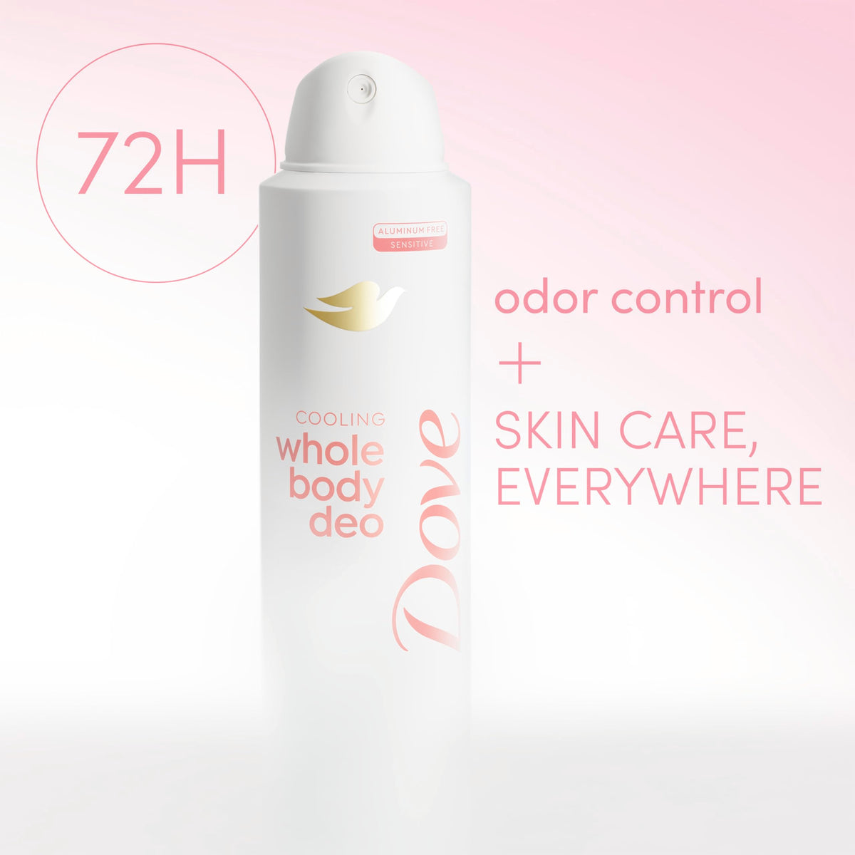 Dove Raspberry & Rose being applied to chest demonstrating whole-body use benefit