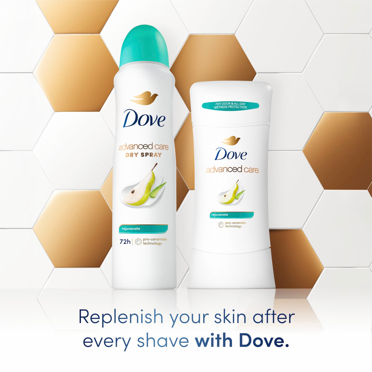 Dove Rejuvenate placed in a handbag showing on-the-go freshness and sweat protection