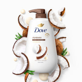 Dove bottle in hand for scale, showing large 30.6 oz size and convenience