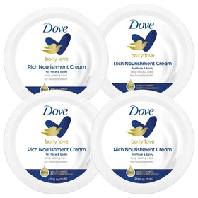 Dove jar front packaging showing brand and travel-size convenience benefit