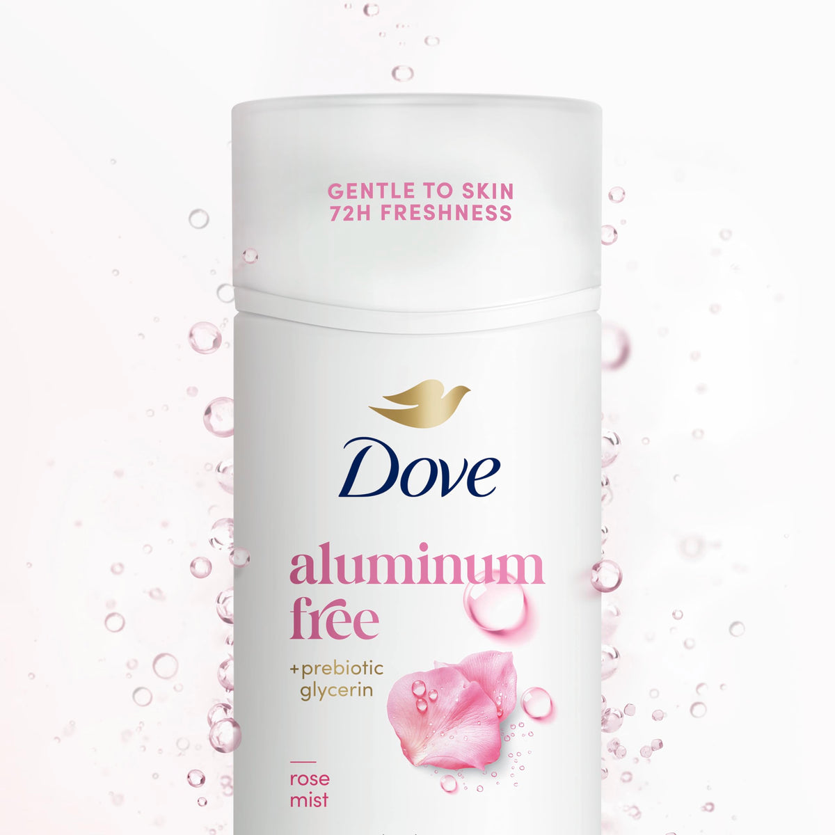 Dove Rose Mist with rose petals emphasizing floral scent and elegant fragrance