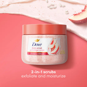Close-up of Dove scrub creamy texture displaying moisturizing feel benefit