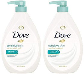 Dove pump bottle front view showing label and size for gentle cleansing benefit