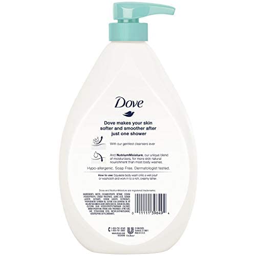 Dove pump dispenser close-up highlighting easy one-handed use and convenience