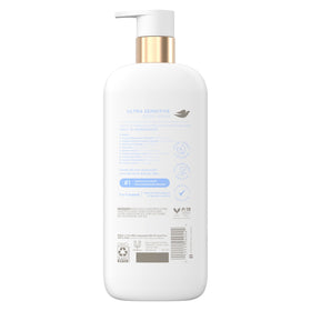 Dove pump top close-up highlighting easy dispensing and gentle control