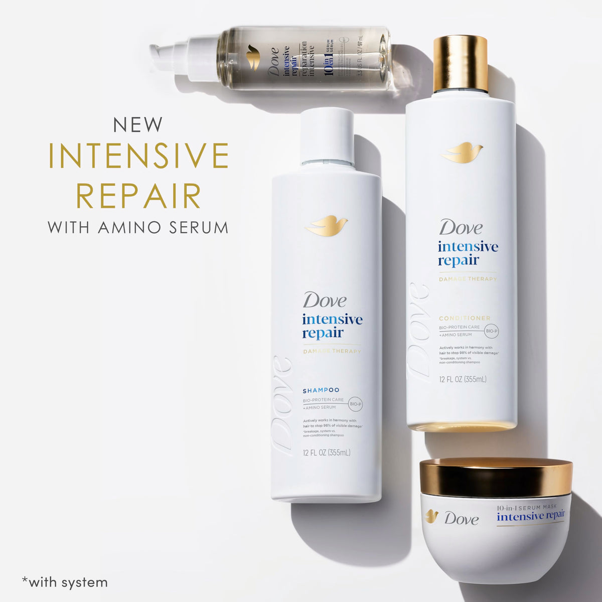 Dove before and after hair shine comparison showing restored gloss