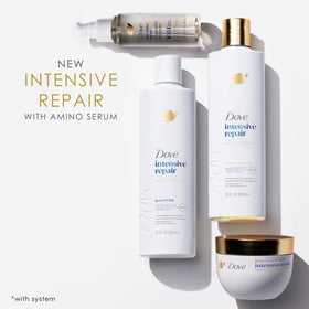 Dove before and after hair shine comparison showing restored gloss