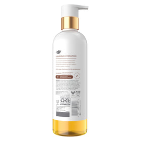 Dove pump dispensing creamy foam, showcasing moisturizing lather benefit