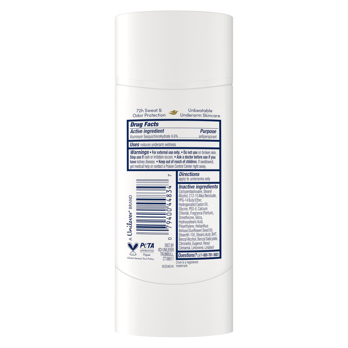 Dove Sheer Cool cap and label close-up highlights brand and clear benefits