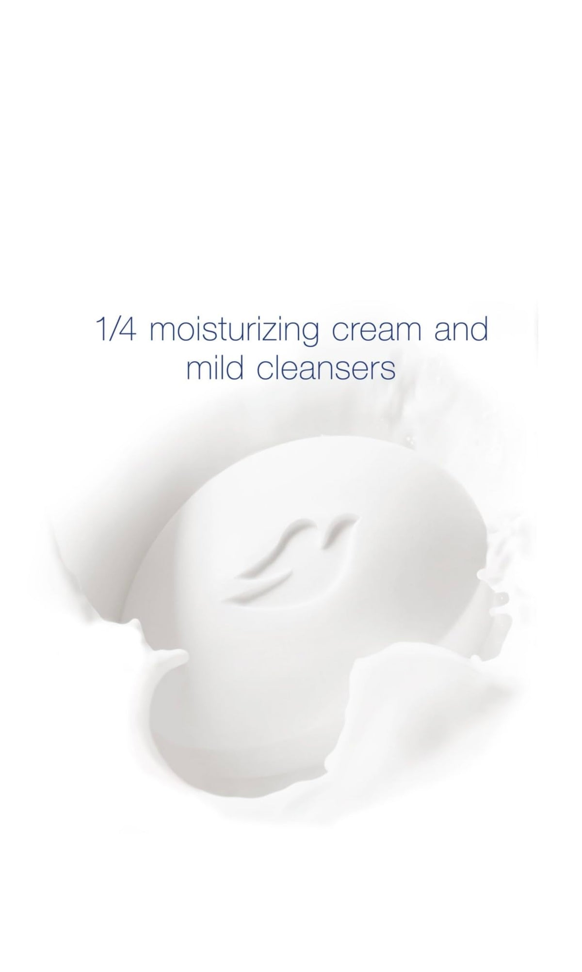 Dove single bar close-up with creamy lather demonstrating gentle cleansing benefit