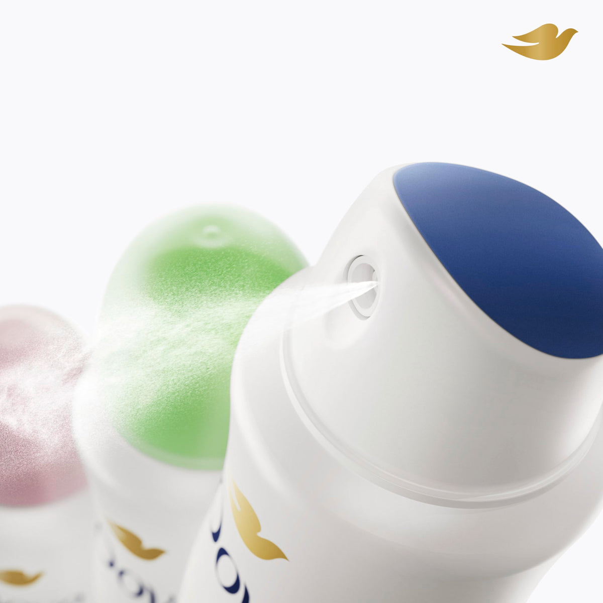 Dove can held in hand for scale showing compact 3.8 oz travel-friendly protection