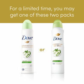 Dove spray held in hand showing 3.8 oz size for travel-friendly use