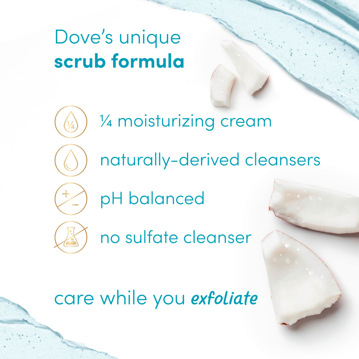 Dove size scale next to hand showing 15 oz jar capacity and travel practicality benefit