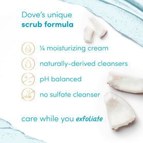 Dove size scale next to hand showing 15 oz jar capacity and travel practicality benefit