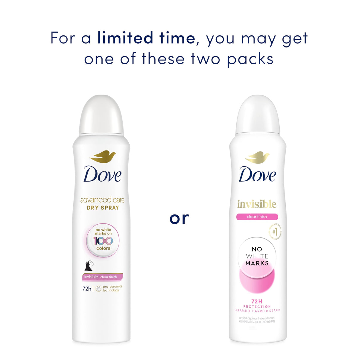 Dove spray nozzle close-up demonstrating precise dry spray delivery and easy application