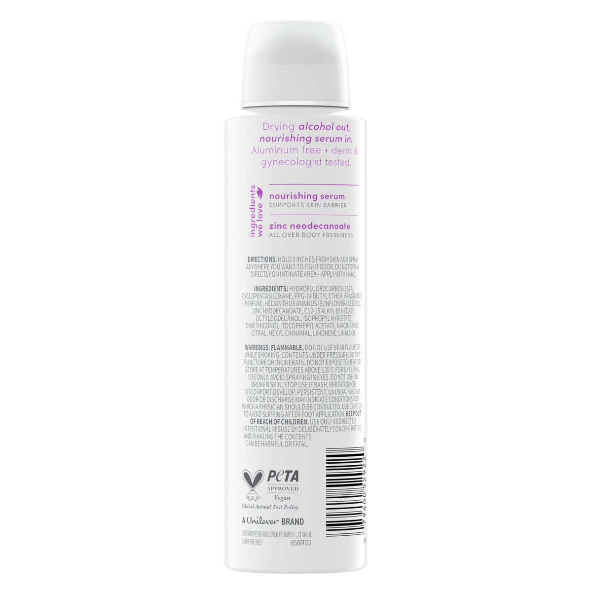 Dove spray nozzle close-up illustrating easy, controlled mist