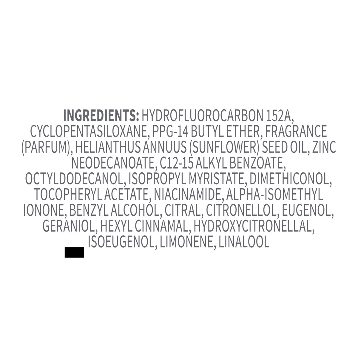 Dove package back label listing ingredients and usage directions