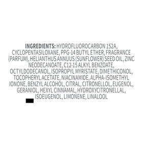 Dove package back label listing ingredients and usage directions