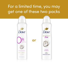 Dove side label displaying aluminum-free and moisturizer benefits