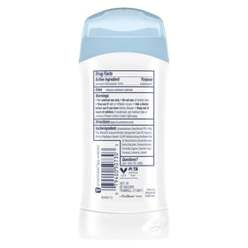 Dove antiperspirant stick open with visible solid, demonstrating easy glide-on application