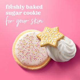 Dove sugar cookie in shower use with hand applying wash benefit enjoyable scented cleanse