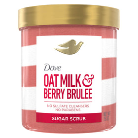 Dove sugar scrub front packaging showing product and scent benefit
