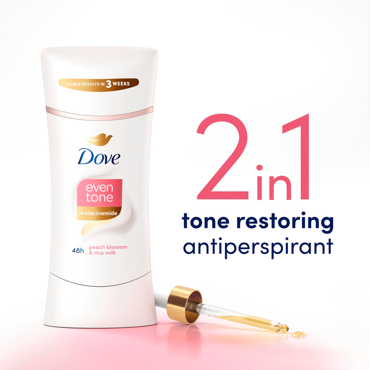 Dove close-up texture of stick highlighting smooth glide benefit