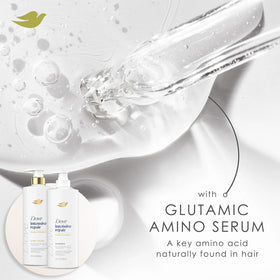 Dove shampoo foam texture detail illustrating gentle cleansing and improved manageability