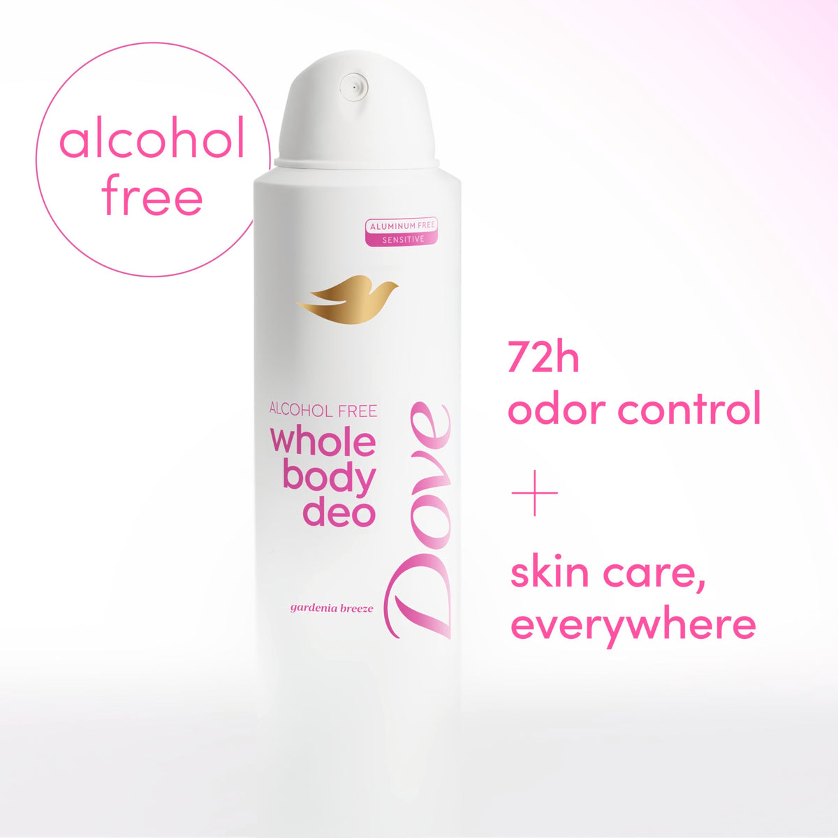 Dove mist close-up highlighting 35% serum texture for softer skin