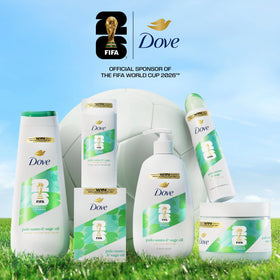 Dove three‑pack beside common items to show bottle size and value
