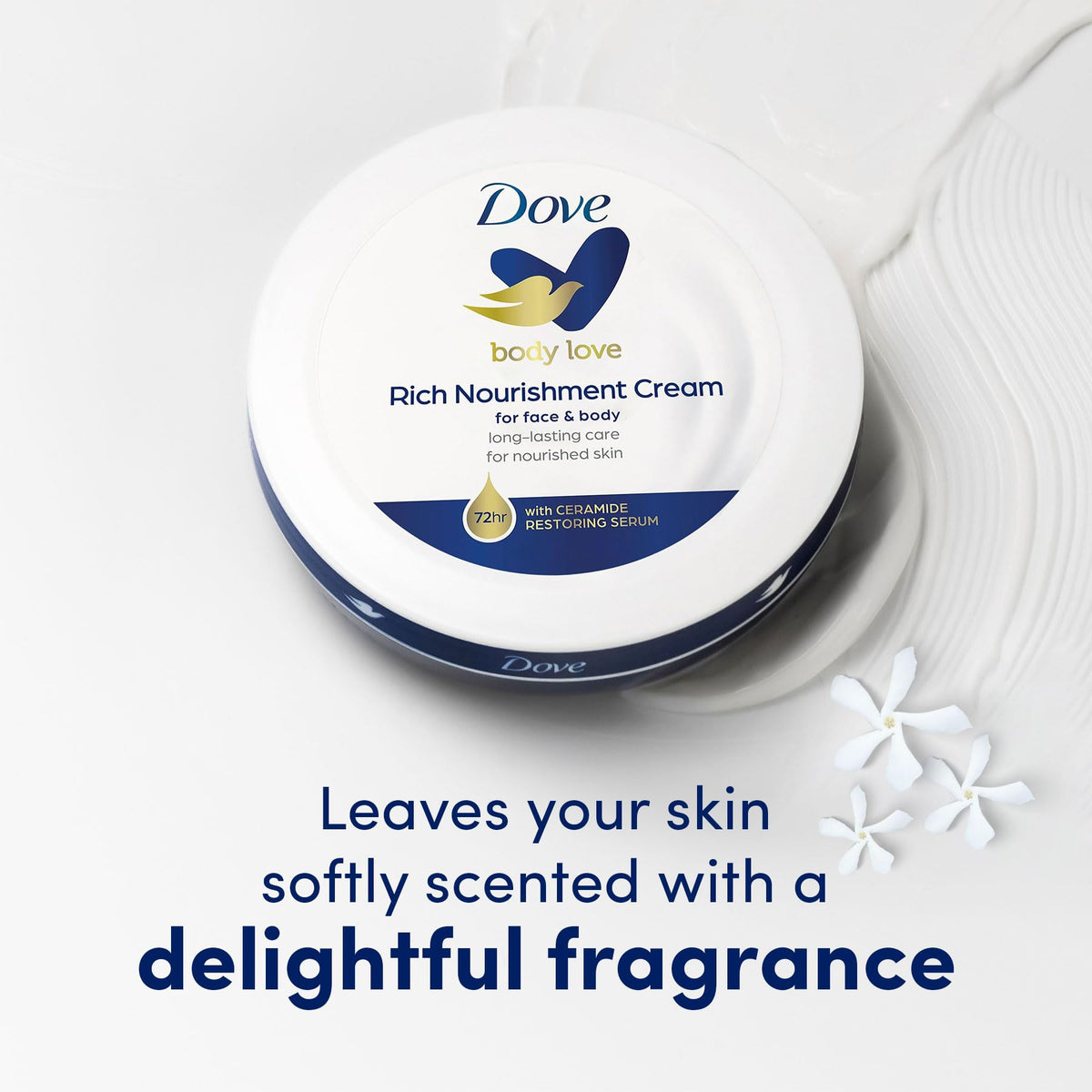 Dove travel jars arranged on desk for easy on-the-go moisturization