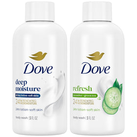 Dove travel pack front view showing both bottles and convenience